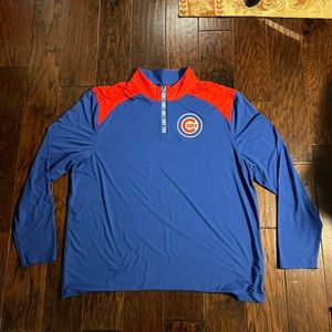 Like New Fanatics Chicago Cubs Quarter-Zip Long Sleeve Athletic Shirt -Size 2XL